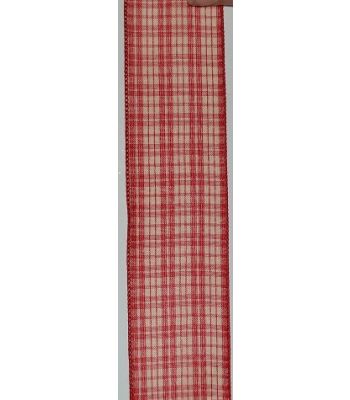 RWCRP95 Ribbon Country Red Plaid Wire-Edge #9 x 50 yds 